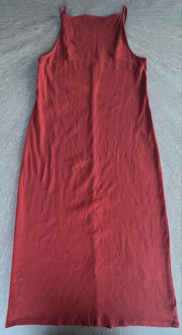Chic Old Navy Rib-Knit High-Neck Cami Dress – Rust / Large Beachy Park